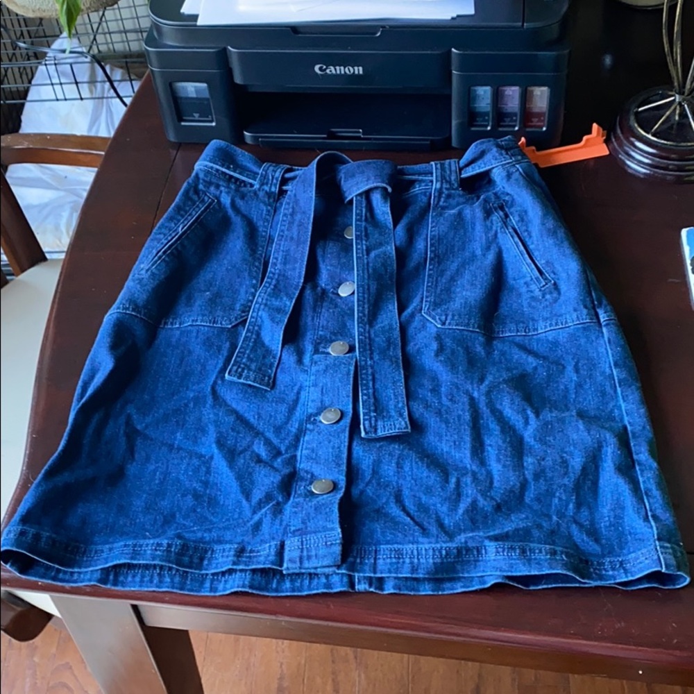 button up jean skirt